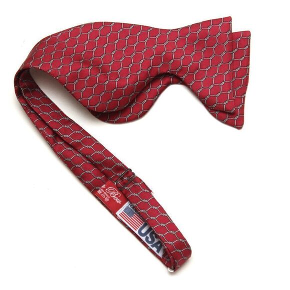 Men's Self tied Bow Tie Red Silk Bowtie‎ - Picture 4 of 6
